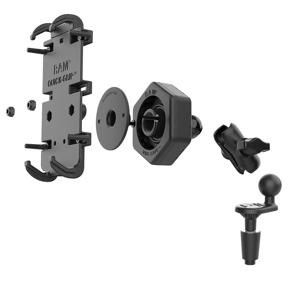 RAM Mount RAM QuickGrip XL Phone Mount wVibeSafe Fork Stem Base Short RAMB176APD4462