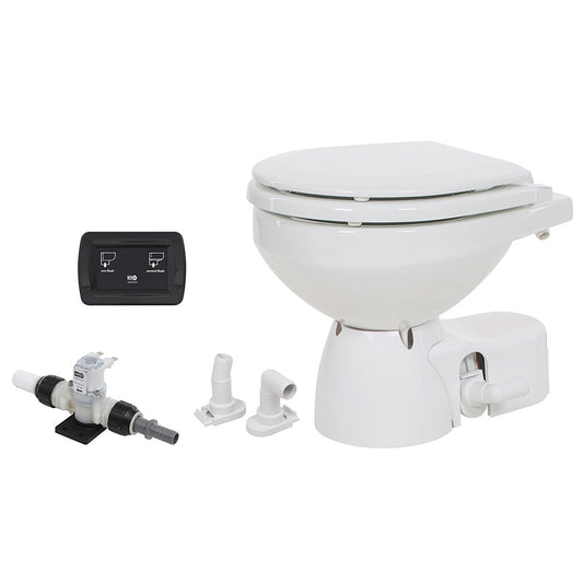 Jabsco Quiet Flush E2 Fresh Water Toilet Compact Bowl  12V  Soft Close Lid 380453092RSP