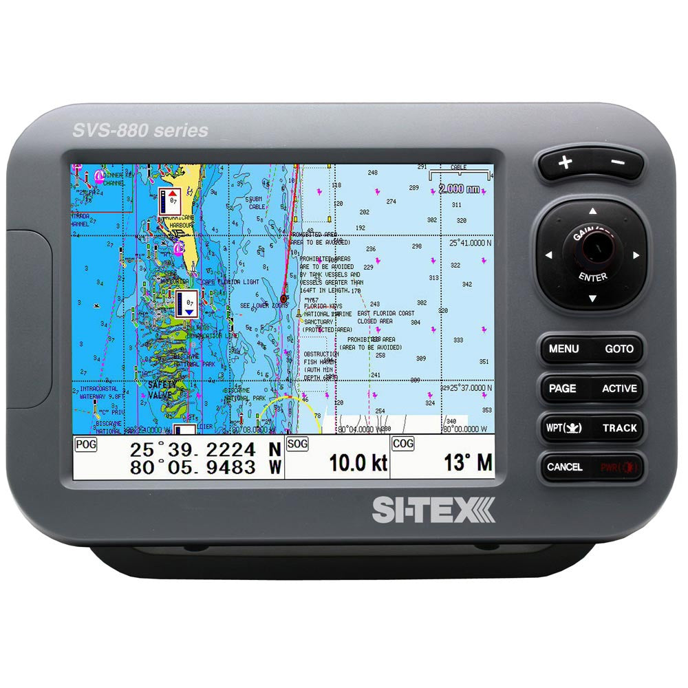 SITEX Standalone 8 Chart Plotter System wColor LCD Internal GPS Antenna CMAP 4D Card SVS880C