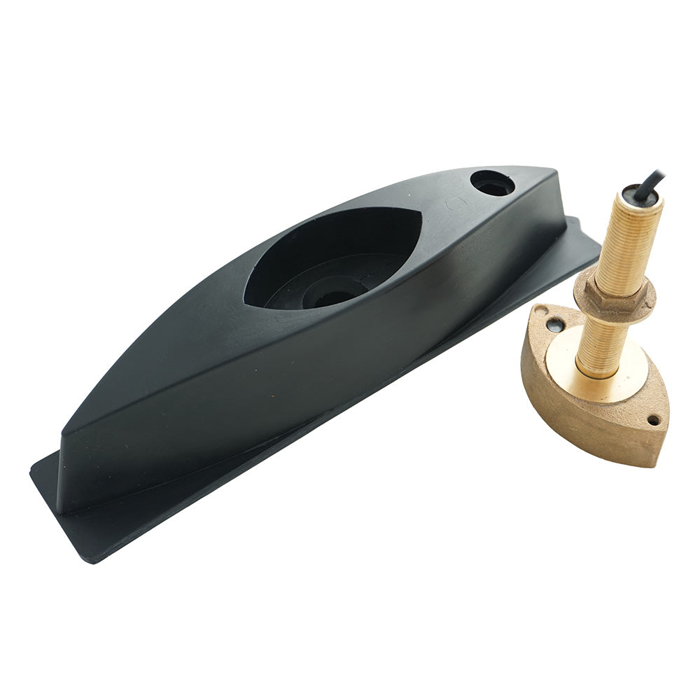 Echonautics Bronze Stem ThruHull CW DualFrequency Transducer wFairing Block 600W 50200 kHz CB101D600CWFB