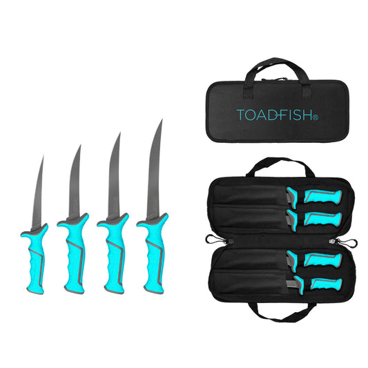Toadfish Fixed Filet Knife Set  4 Knives  5 6 7  8 Fixed Knives 1175