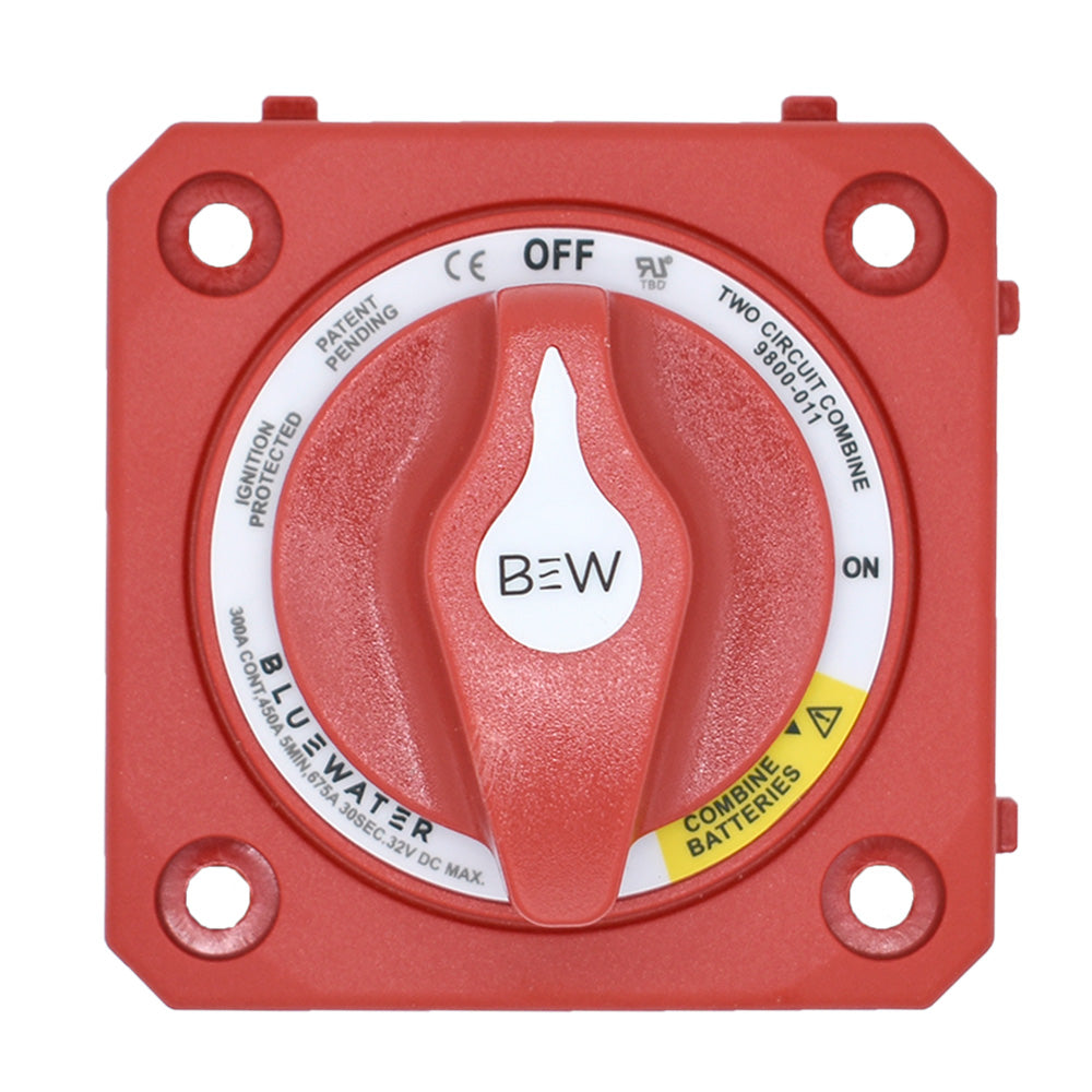 Bluewater OffOn Combine Battery Switch wo Base Panel Mount Red 980001110