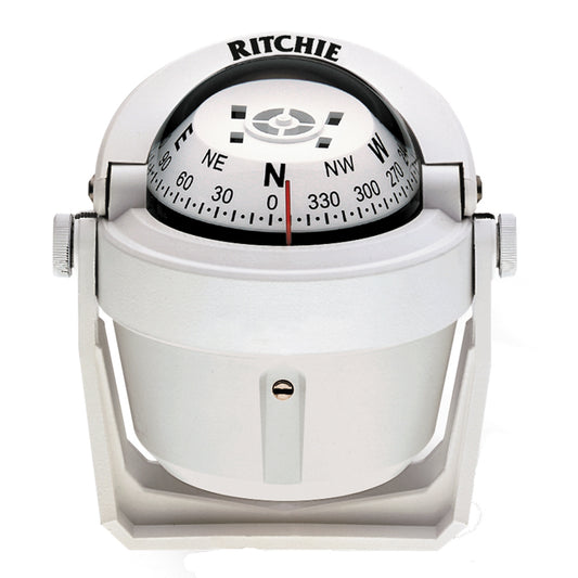 Ritchie B51W Explorer Compass  Bracket Mount  White B51W