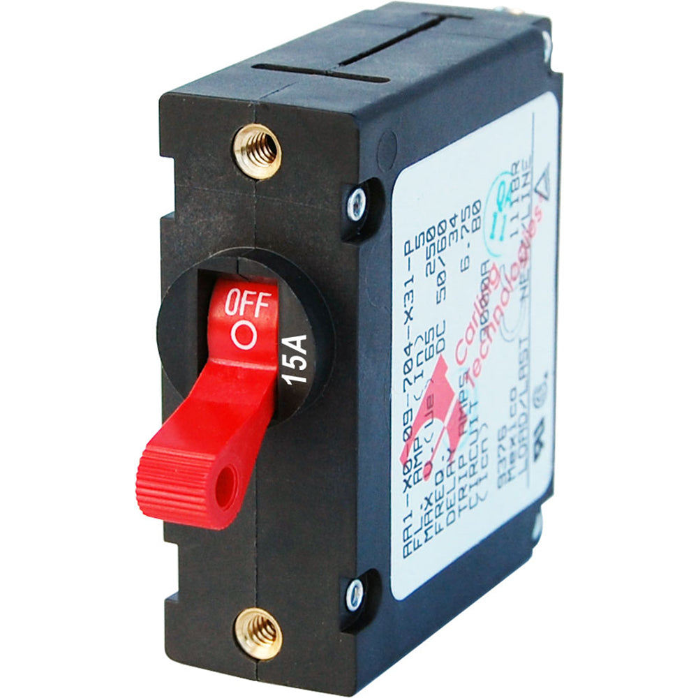 Blue Sea 7209 AC DC Single Pole Magnetic World Circuit Breaker 15 Amp 7209