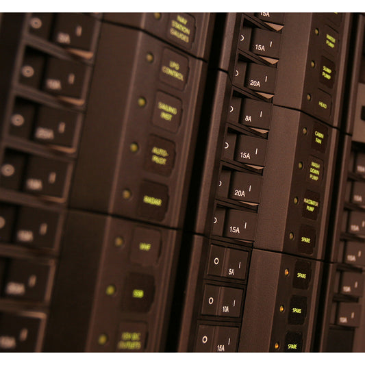 Blue Sea 7403 Single Pole Small Case 2 Flat Rocker Circuit Breaker 15 Amp 7403