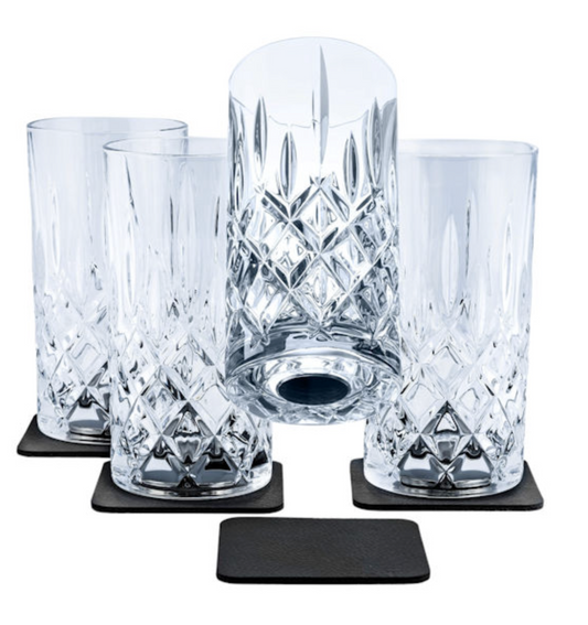 4 Magnetic LongDrink Crystal Glasses image 0