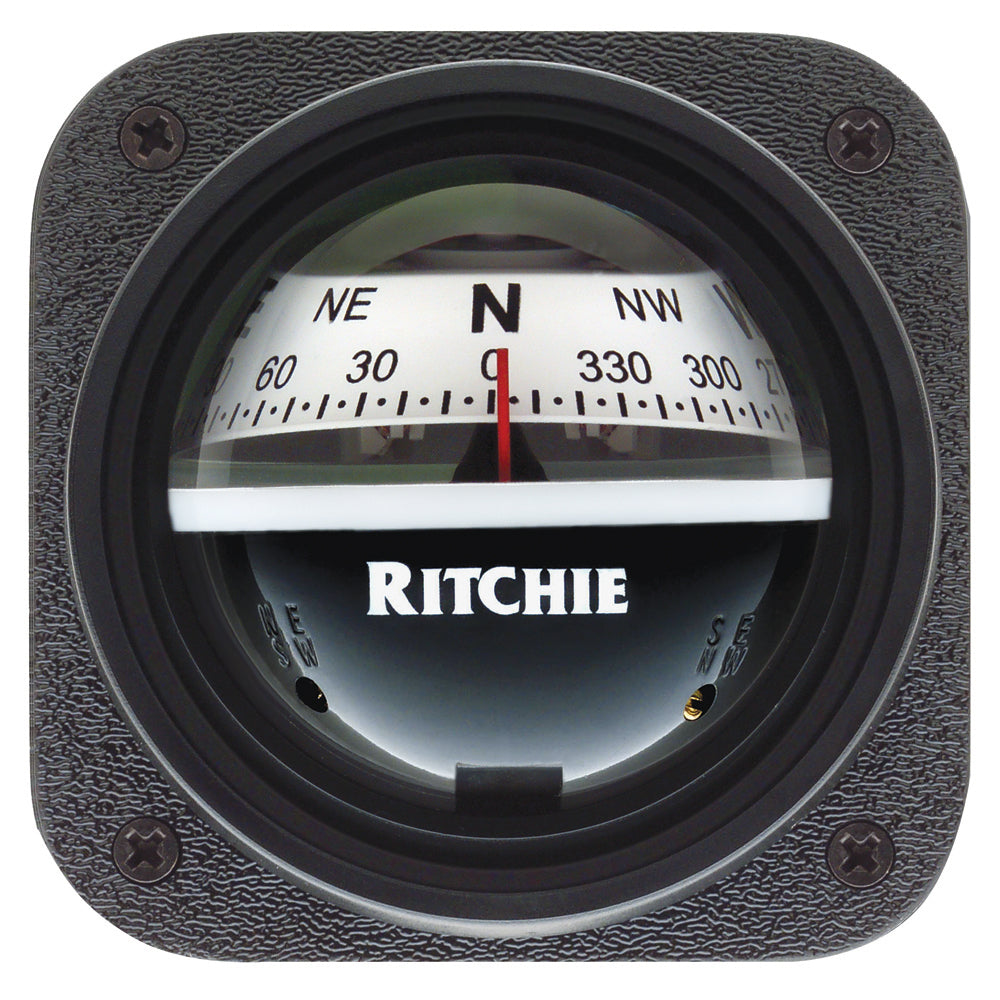 Ritchie V527 Kayak Compass  Bulkhead Mount  White Dial V527
