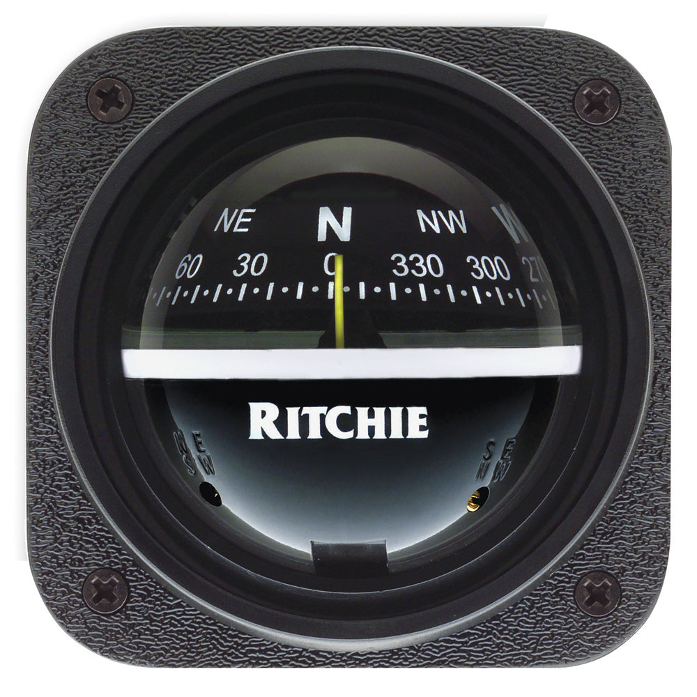 Ritchie V537 Explorer Compass  Bulkhead Mount  Black Dial V537