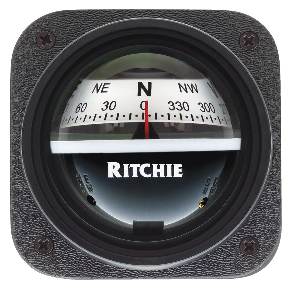 Ritchie V537W Explorer Compass  Bulkhead Mount  White Dial V537W