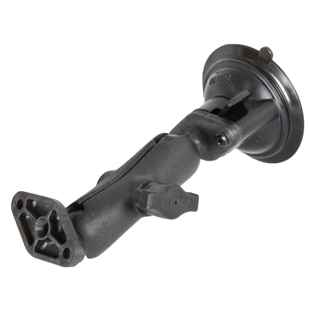 RAM Mount Composite Twist Lock Suction Cup wDouble Socket Arm  Double Base Adapter RAPB166U