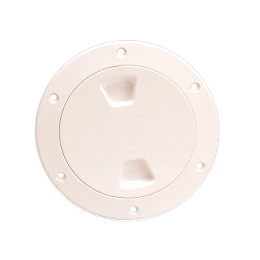 Beckson 4 Smooth Center ScrewOut Deck Plate Beige DP40N