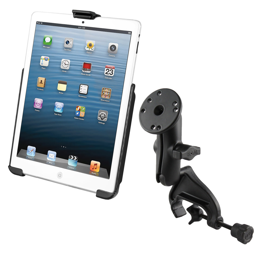 RAM Mount Yoke Clamp Mount wApple iPad mini EZROLLR Cradle RAMB121AP14U