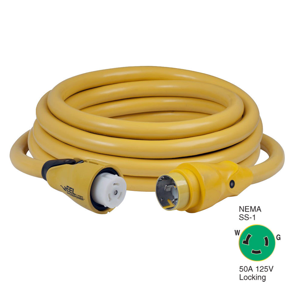 Marinco CS50325 EEL 50A 125V Shore Power Cordset  25  Yellow CS50325