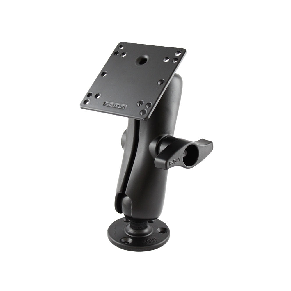 RAM Mount 475 Square Base VESA 75mm 100mm Hole Patterns wSurface Mount 225 Rubber Ball D Size RAMD101U246