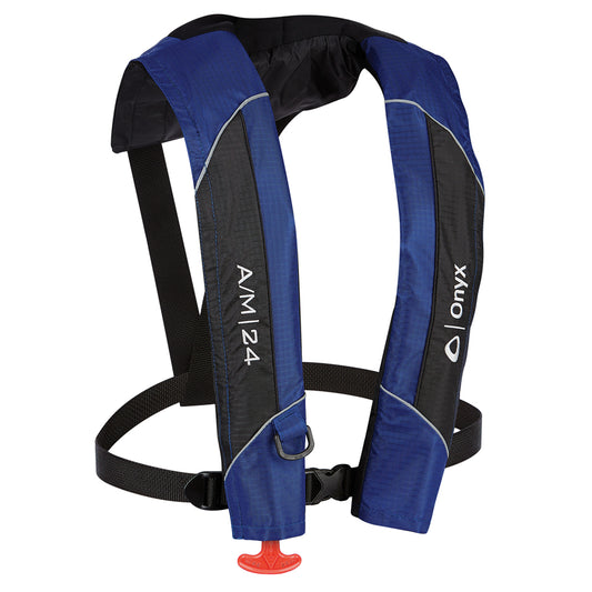 Onyx AM24 AutomaticManual Inflatable PFD Life Jacket  Blue 13200050000415