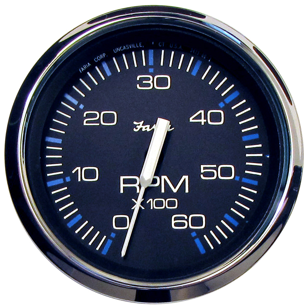 Faria Chesapeake Black 4 Tachometer  6000 RPM Gas Inboard  IO 33710