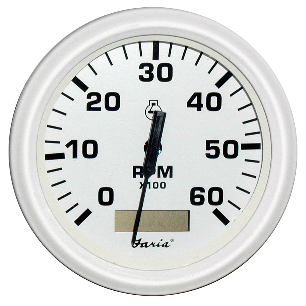 Faria Dress White 4 Tachometer wHourmeter 6000 RPM Gas Inboard 33132