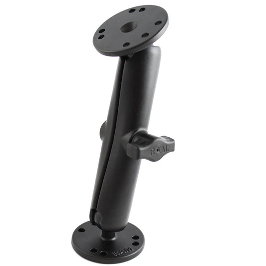 RAM Mount 1 Diameter Ball Mount wLong Double Socket Arm  225 Round Bases  AMPS Hole Pattern 7516 Length RAMB101UC