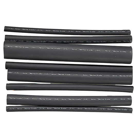 Ancor Adhesive Lined Heat Shrink Tubing  Assorted 8Pack 6 2020 AWG Black 301506