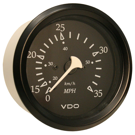 VDO Cockpit Marine 85mm 338 35 MPH Pitot Speedometer  Black DialBezel 26011796