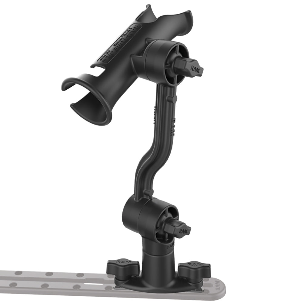 RAM Mount RAM Tube Jr Rod Holder with Spline Post Extension Arm and Track Base RAP390PA421