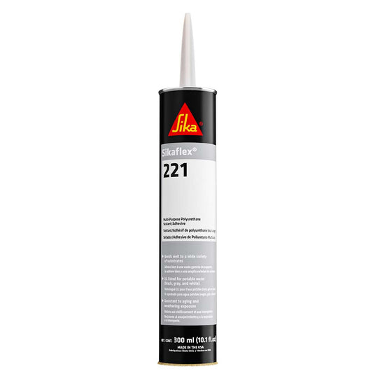 Sika Sikaflex 221 MultiPurpose Polyurethane SealantAdhesive  103oz300ml Cartridge  Aluminum Gray 90892