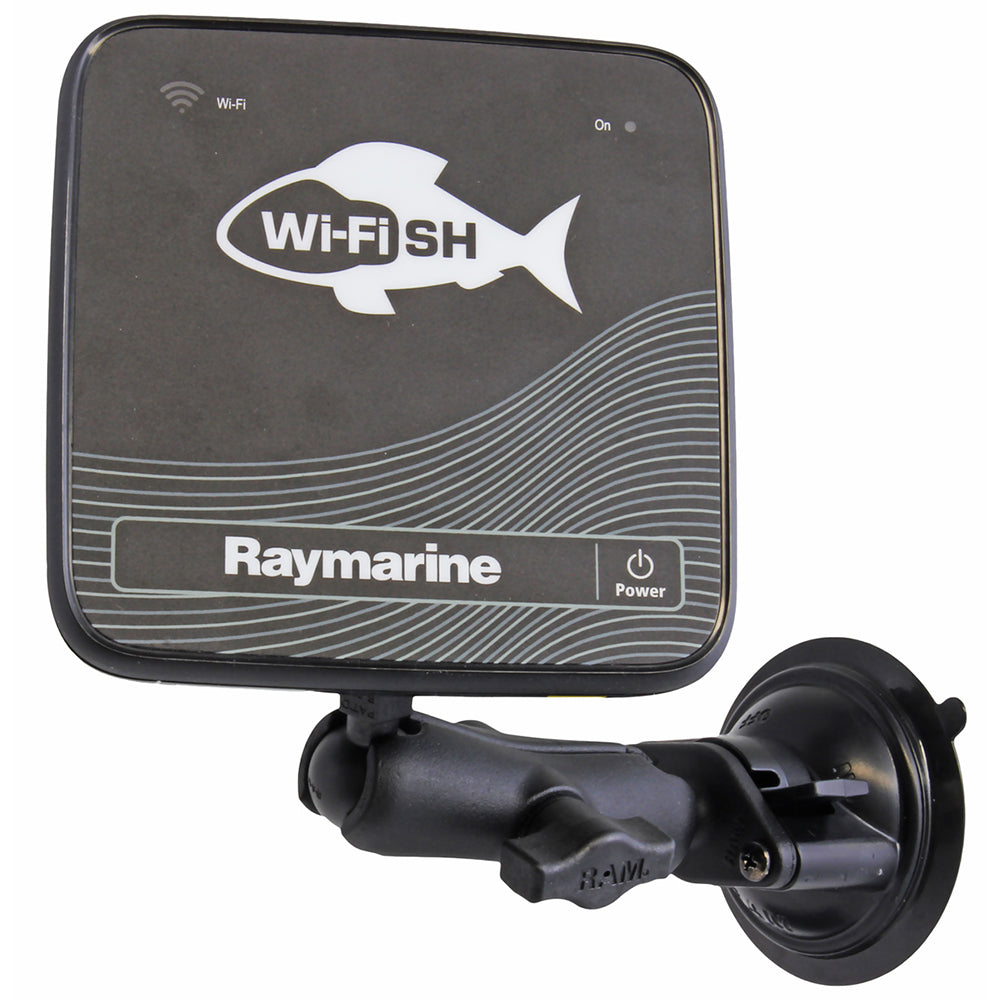 RAM Mount Suction Cup Mount w1 Ball including M6 X 30 SS HEX Head Bolt fRaymarine Dragonfly45 WiFish Devices