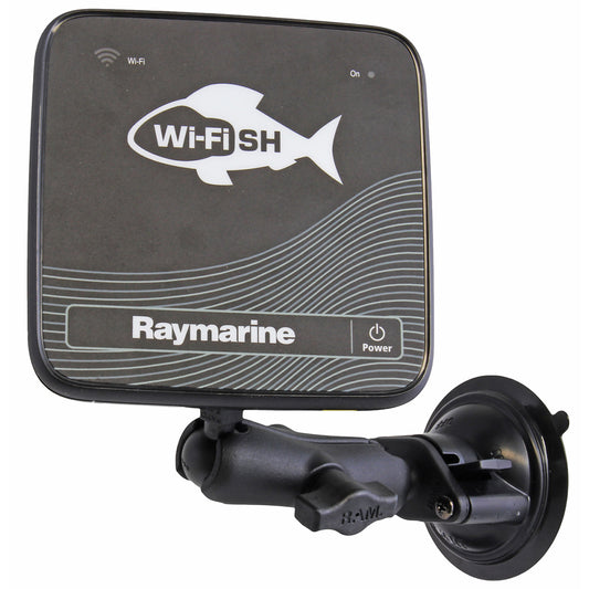 RAM Mount Suction Cup Mount w1 Ball including M6 X 30 SS HEX Head Bolt fRaymarine Dragonfly45 WiFish Devices