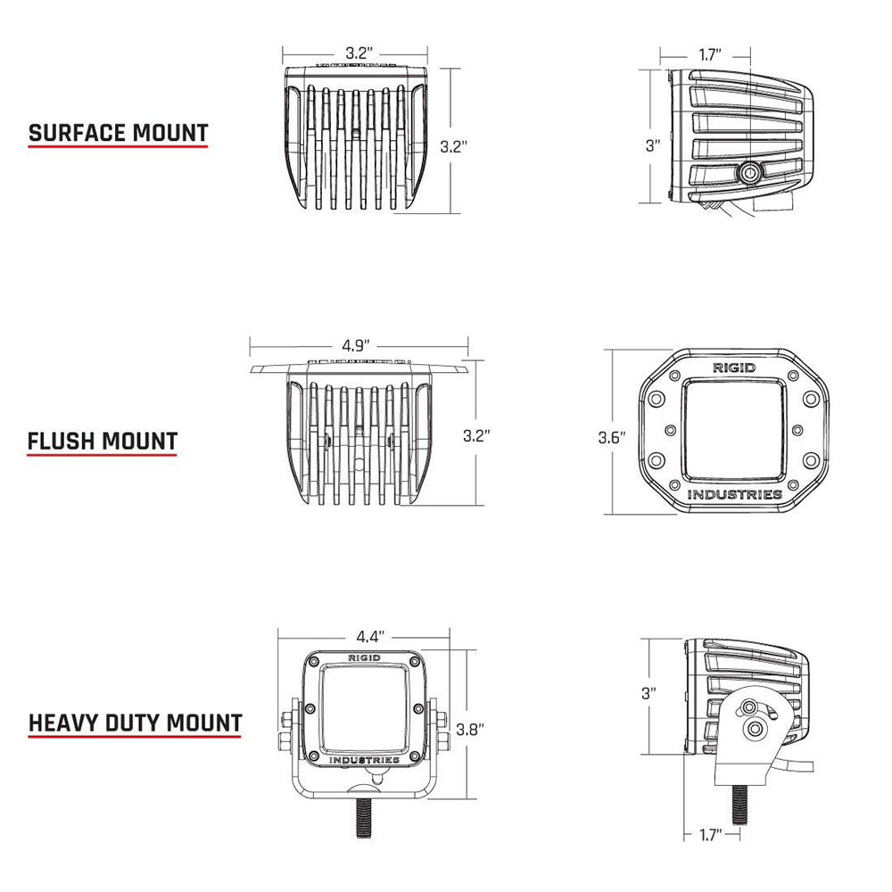 RIGID Industries DSeries PRO HybridSpot LED Pair Black 202213