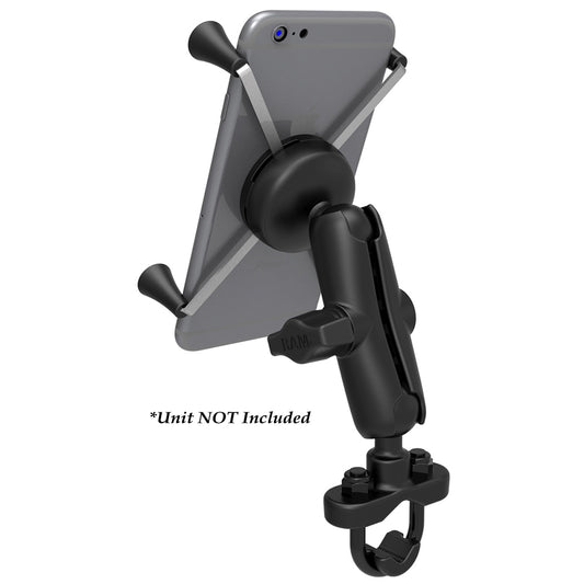 RAM Mount Handlebar Rail Mount wZinc Coated UBolt Base  Universal XGrip Large PhonePhablet Cradle RAMB149ZUN10U