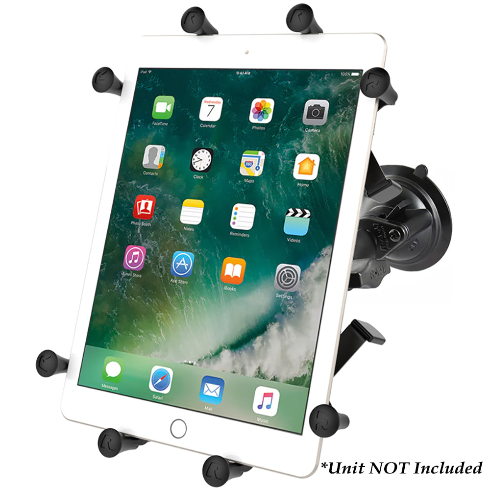 RAM Mount TwistLock Suction Cup Mount wUniversal XGrip Cradle for 10 Large Tablets RAMB166UN9U