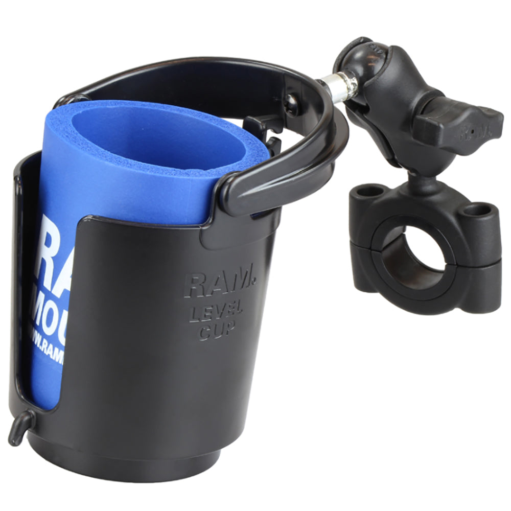RAM Mount Torque 118  112 Diameter HandlebarRail Base wB Size 1 Ball Short Arm  Level Cup RAMB40811215A132U