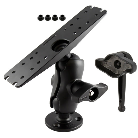 Ram Mount D Size 225 Ball Mount w11 X 3 Rectangle Plate 368 Round Plate and HiTorq Wrench RAMD111CKNOB9H