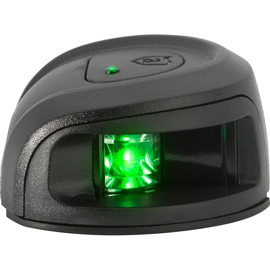 Attwood LightArmor Deck Mount Navigation Light  Black Composite  Starboard green  2NM NV2012PBG7