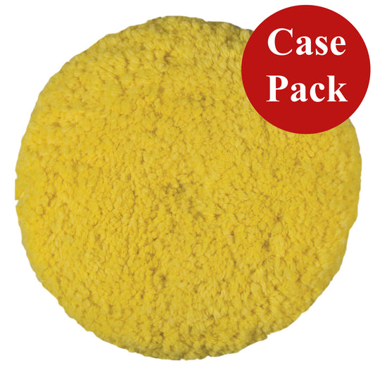 Presta Rotary Blended Wool Buffing Pad  Yellow Medium Cut  Case of 12 890142CASE