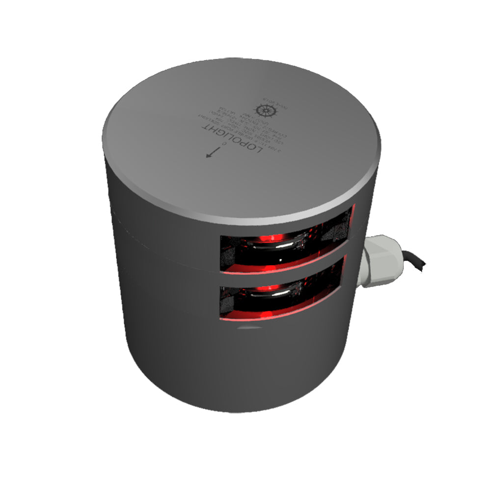 Lopolight Series 301109 Double Stacked Navigation Light 3NM Horizontal Mount Red Silver Housing 301109ST
