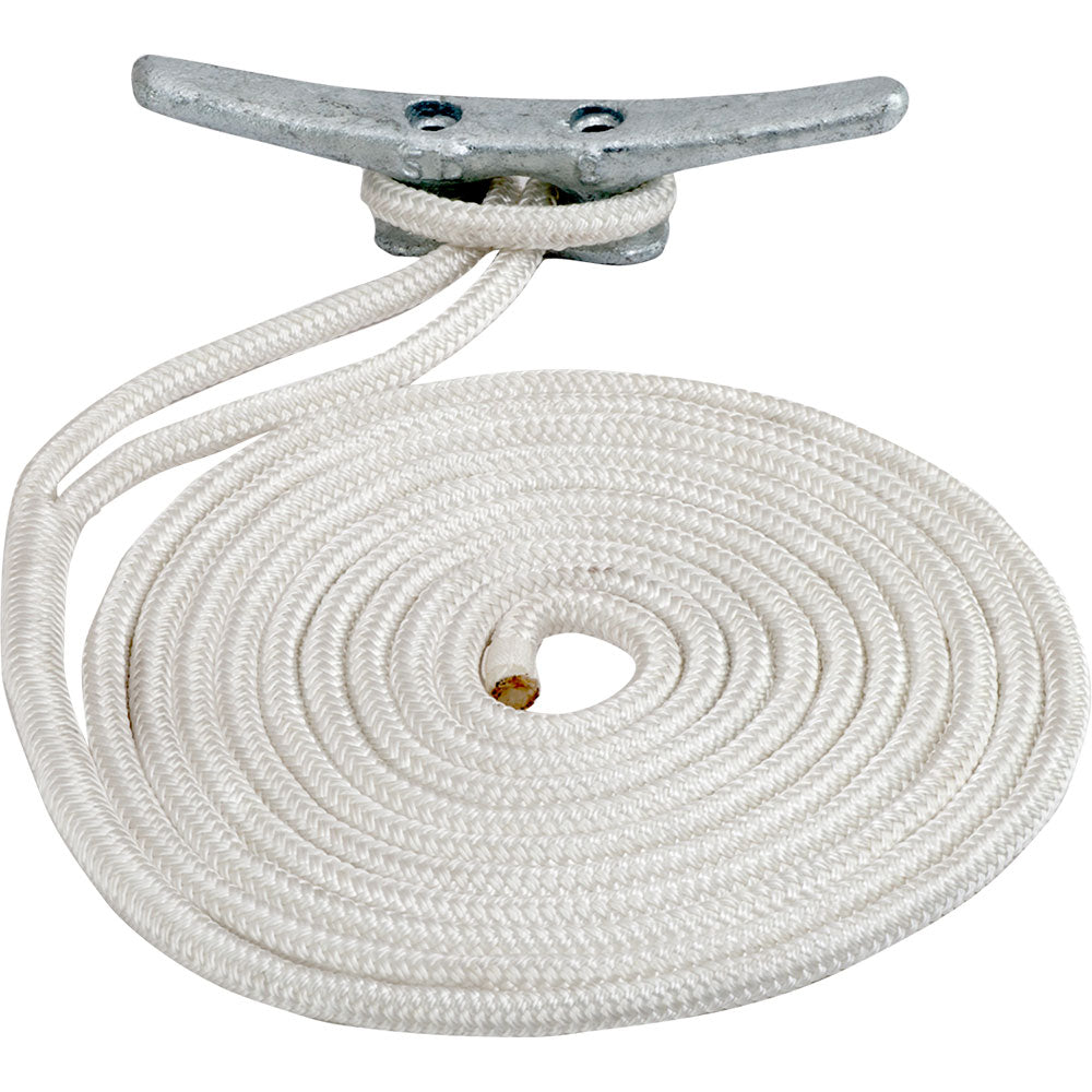 SeaDog Double Braided Nylon Dock Line 38 x 25 White 302110025WH1