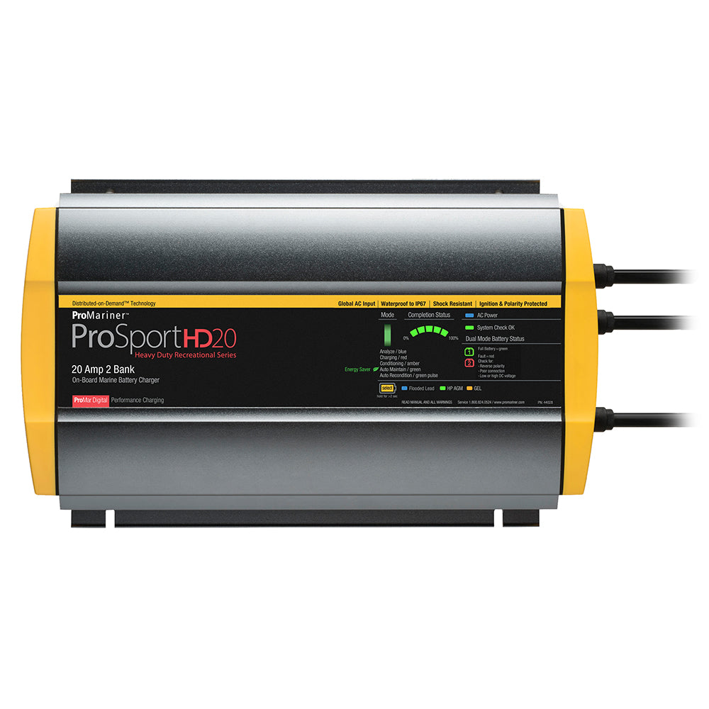 ProMariner ProSportHD 20 Global Gen 4 20 Amp 2 Bank Battery Charger 44028