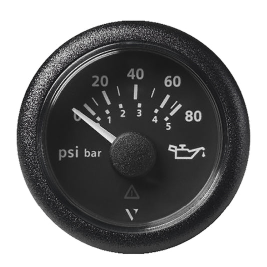 Veratron 52MM 2116 ViewLine Oil Pressure Gauge 80 PSI5 Bar  Black Dial  Round Bezel A2C59514128