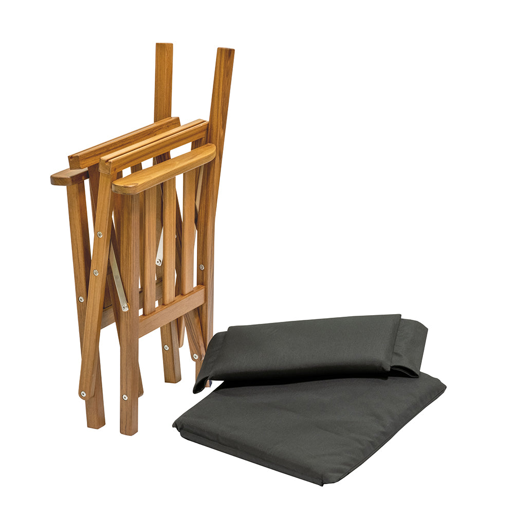 Whitecap Directors Chair II wBlack Cushion Teak 61051
