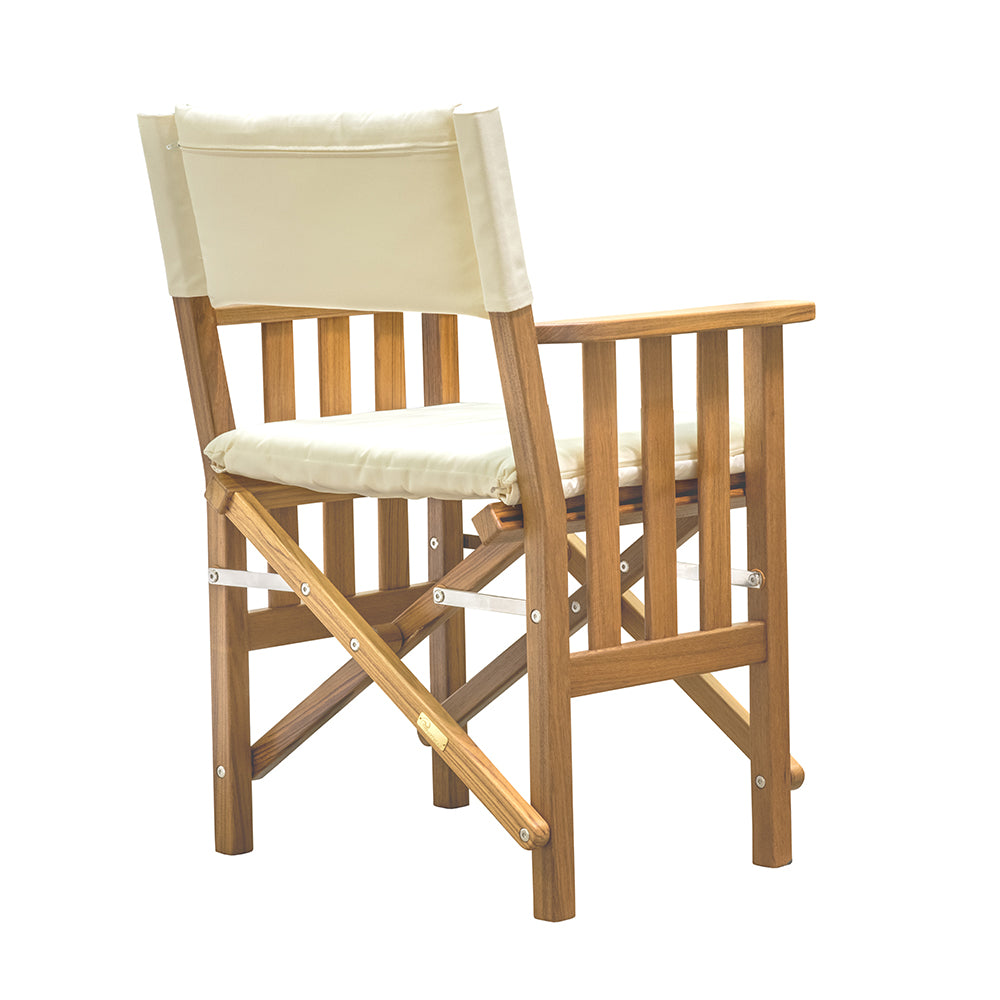 Whitecap Directors Chair II wCream Cushion Teak 61053