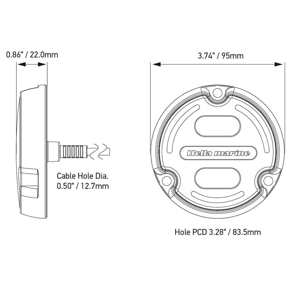 Hella Marine Apelo A2 Blue White Underwater Light 3000 Lumens Bronze Housing White Lens wEdge Light 016147101