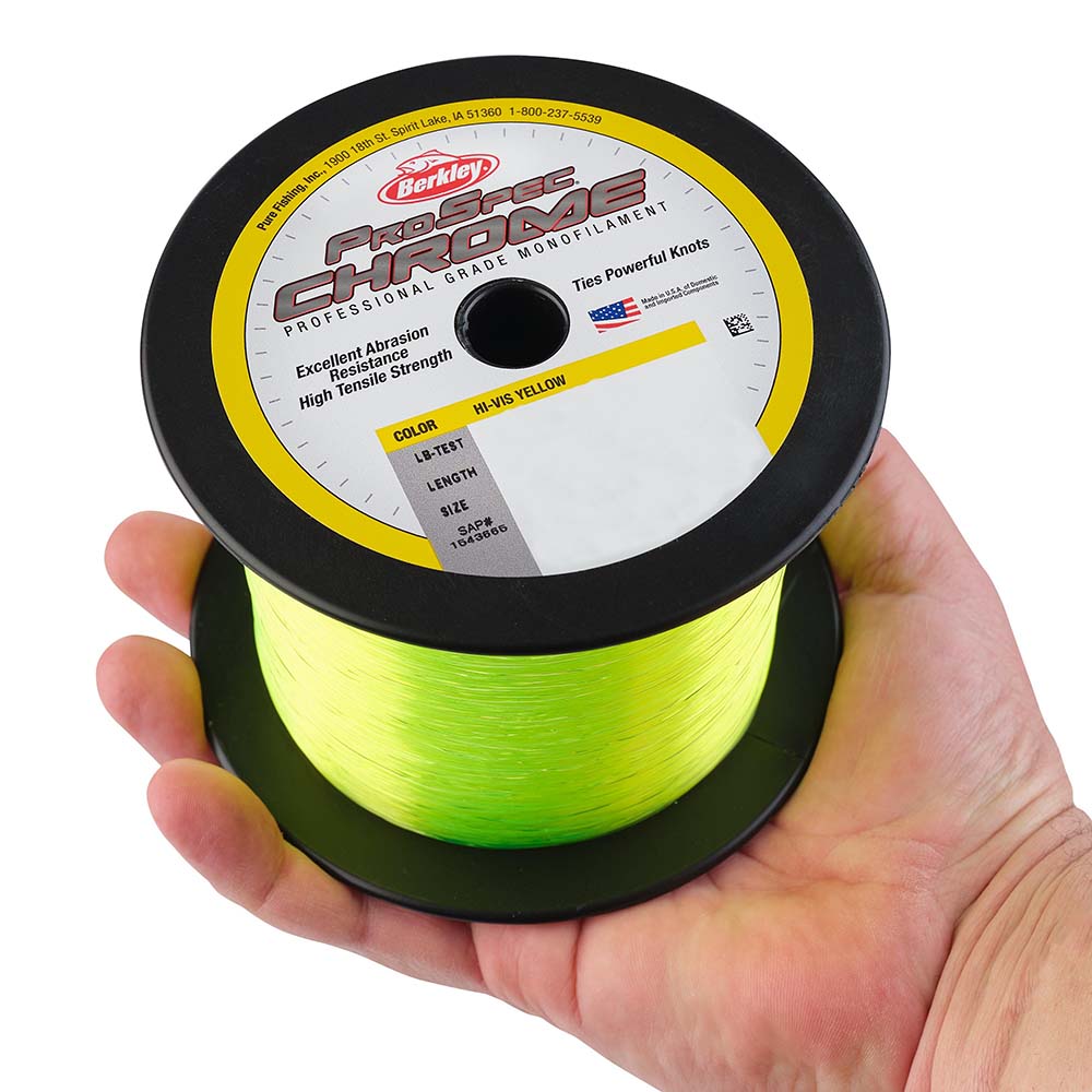 Berkley ProSpec Chrome HiVis Yellow Monofilament 130 lb 2000 yds PSC5B130HVY 1543435