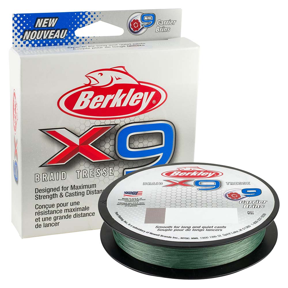 Berkley x9 Braid LowVis Green 30lb 164 yds X9BFS3022 1486815