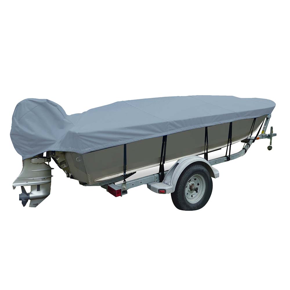 Carver PolyFlex II Narrow Series StyledtoFit Boat Cover f145 VHull Fishing Boats Grey 70124F10