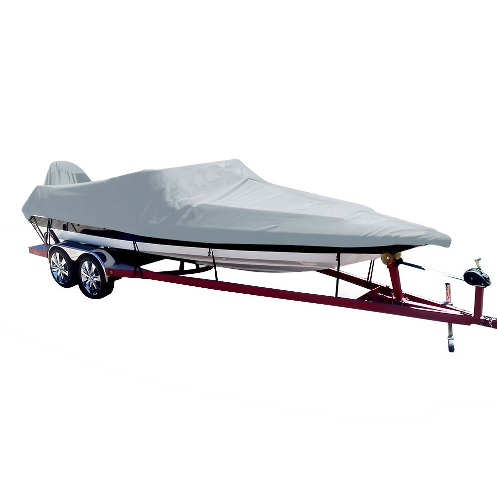 Carver PolyFlex II StyledtoFit Boat Cover f185 Ski Boats with Low Profile Windshield Grey 74018F10