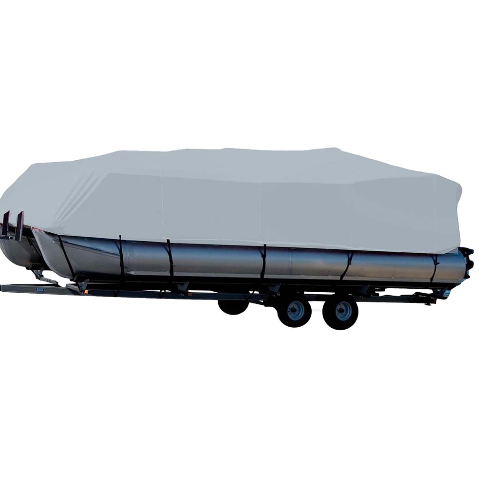 Carver SunDURA StyledtoFit Boat Cover f245 Pontoons wBimini Top Partial Rails Grey 77624S11