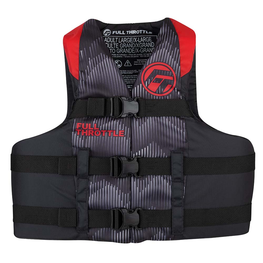 Full Throttle Adult Nylon Life Jacket  SM  RedBlack 11220010003022