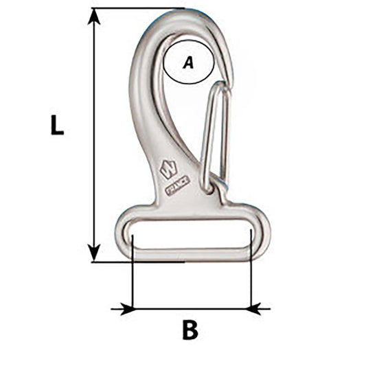 Wichard Webbing Snap Hook 30mm Length 60mm 02284
