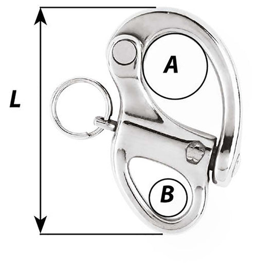 Wichard 2 Snap Shackle wFixed Eye 50mm 02471